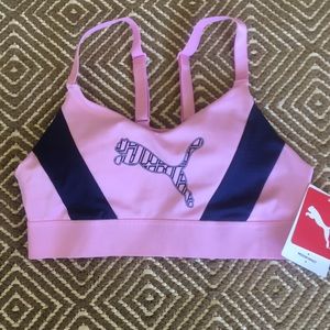 New Puma Pink & Navy Sports Bra Small